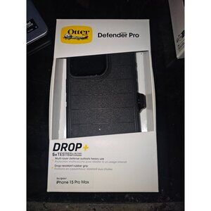 OtterBox iPhone 15 Pro MAX (Only) Defender Series Pro Case - Black, Screenless,